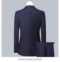 Traje De Dos Piezas Para Hombre Corte Ajustado 2024 Alta Calidad Traje Formal Profesional De Negocios Con Chaqueta Y Pantalones Botón Doble - details 7