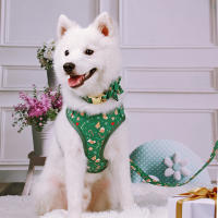 Set De Correa Y Amuleto Para Perros Con Accesorio Floral Navideño Para Chihuahua Pug 3 Piezas Ajustable Transpirable De Tamaño XS/S/M - details 9