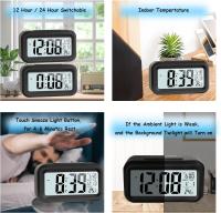 Despertador digital LCD, despertador digital intelente con función de Repetición de datos de temperatura - details 3