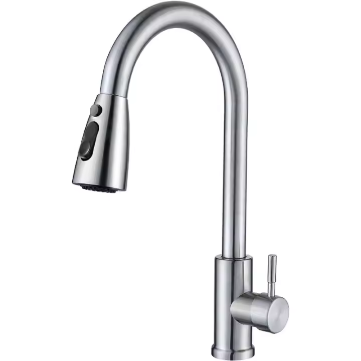 BIT Grifo de Cocina con Ducha Extraíble de Acero Inoxidable Resistente - 1