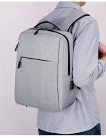 Bolsos,1PC Mochara gris para portátil de Negocios, Bolsa de viaje Ligera de Tela con Correa ajustable, cerre de Cremallera, forro de poliéster, detalle de Hilo de Coser, diseño de Cordones PARA LA Escuela, Actividades al Aire Libre - details 9