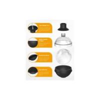 Cubiteras para Hielo Grande de silicona para Whiskey-Set de 4 con tapa de Embudo 2 en 1 - Moldes de Cubitos de Hielo redondo de 6cm para cóceles de Bourbon-Liberación rápido-Large Cube tray - details 0