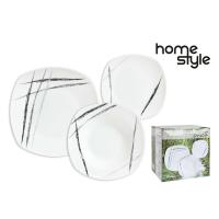 MAXHOME-Juego de vajilla Cuadrado de Porcelana Home Style Scratch 18pz - details 0