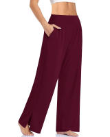 Pantalones De Yoga Para Mujer High Waist Leggings Anchos Casuales Verano Fitness Ejercicio Correr Jogging Deportivos Flares - details 1