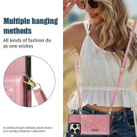 Funda De Cuero Brillante Para iPhone 14 15 16 pro 16E XR XS 11 12 13 pro Max 7 8 plus SE Con Bloqueador RFID Y Porta Tarjetas - details 6