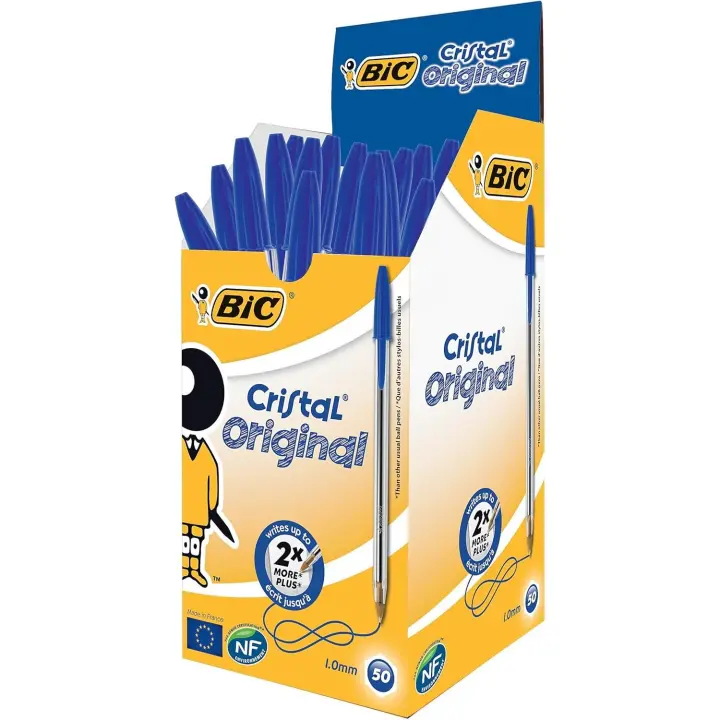 Boligrafo Bic Cristal Original - Disponible en: azul, negro, rojo y verde y formatos de 10 y 50 unidades - 1