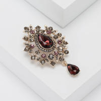 Broche De Lujo Retro Estilo Palacio Europeo Y Americano Accesorios Exteriores De Ropa Para Mujeres Material Aleación De Zinc Y Vidrio - details 8