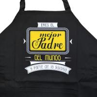 DELANTAL con frase para padres " Eres el Mejor Padre del Mundo y Parte de la Galaxia " REGALO DIA DEL PADRE. REGALO PAPÁ ABUELO - details 1