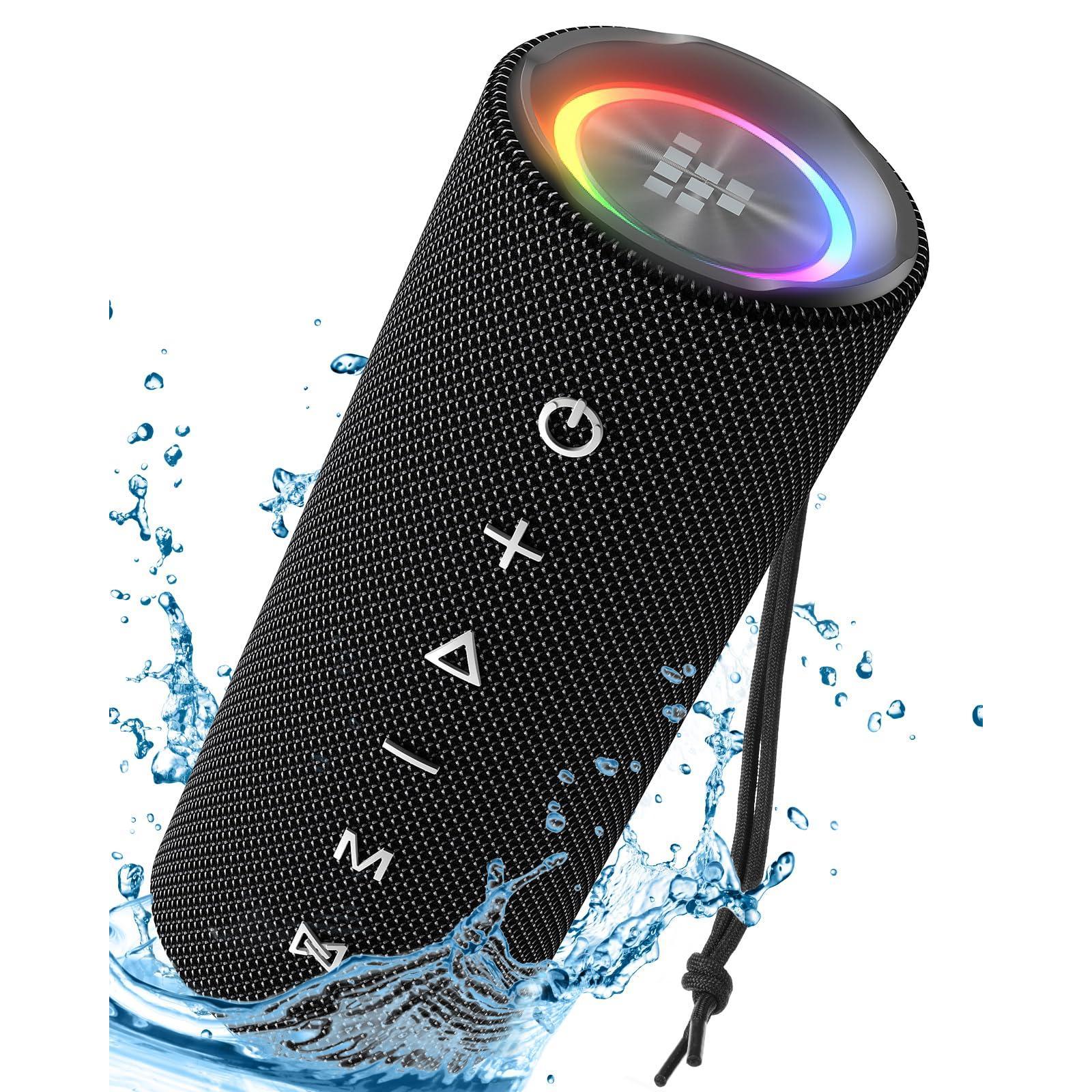 Altavoz Bluetooth Portátil Inteligente Bafles Potente Tronsmart Mirtune C2 30w Altavoces pc coche 5.3 Con Luz Led De Color, 24h De Reproducción,Impermeable Ipx7, 360° Sonido Estéreo, Apoya Tf, Sd, Para Exterior Karaoke Running pinza cámping