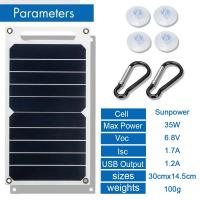 Panel Solar Portátil Sunpower 35W Con USB Cargador Estable Para Power Bank Teléfono Camping Al Aire Libre Hogar RV Regalo - details 3