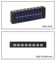 Lámpara De Pared Solar 4/6/8/10 LEDs Impermeable Para Exteriores Iluminação En Dirección Vertical Y Horizontal Decoración Para Jardín Casa Y Porche - details 13