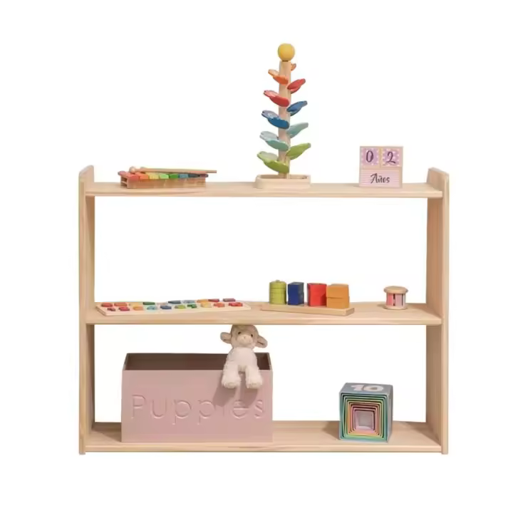 Estantería Montessori/Librería Montessori/Estantería Montessori 3 baldas(84,5 x 74 x 30cm) realizada 100% en madera natural,Hecho en España de manera artesanal - 1