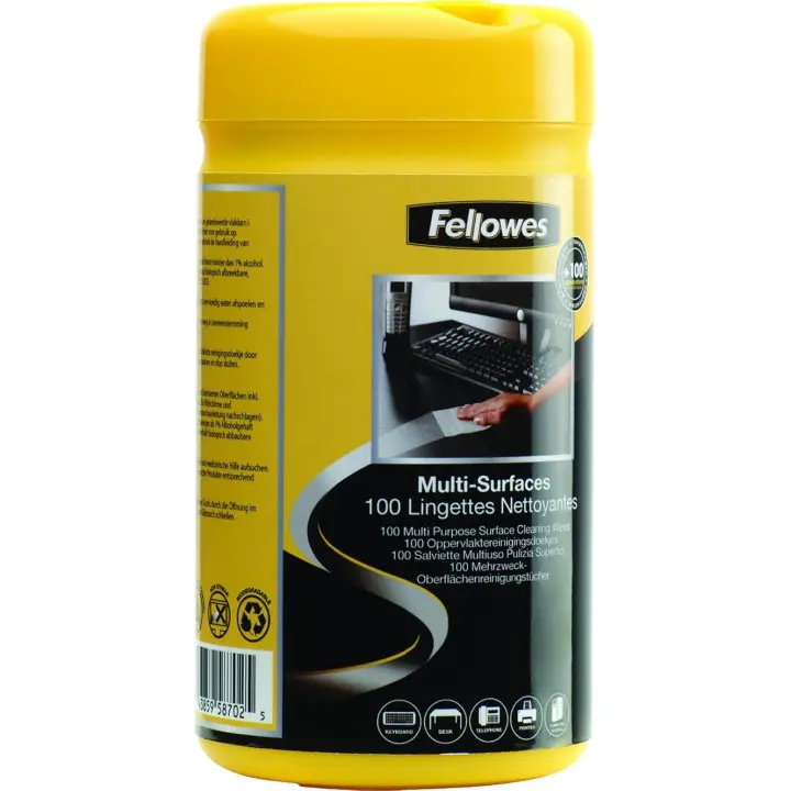 Fellowes Dispensador de 100 toallitas limpiadoras Multiuso - superficies - 1
