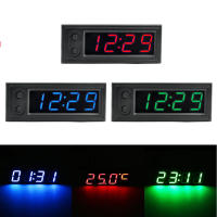 Reloj Digital LED 3 En 1 Para Coche Medidor De Temperatura Y Voltaje Voltímetro Luminoso Accesorios Electrónicos Para Automóviles - details 0