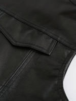 Chaleco De Cuero Artificial Para Hombre Con Bordado De Águilabolda Estilo Callejero Casual Sin Mangas Para Todas Las Estaciones - details 3