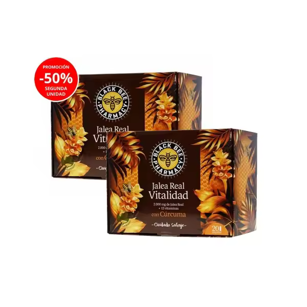 BLACK BEE JALEA REAL VITALIDAD CON CURCUMA DUPLO 50%DTO 40 AMPOLLAS - 1