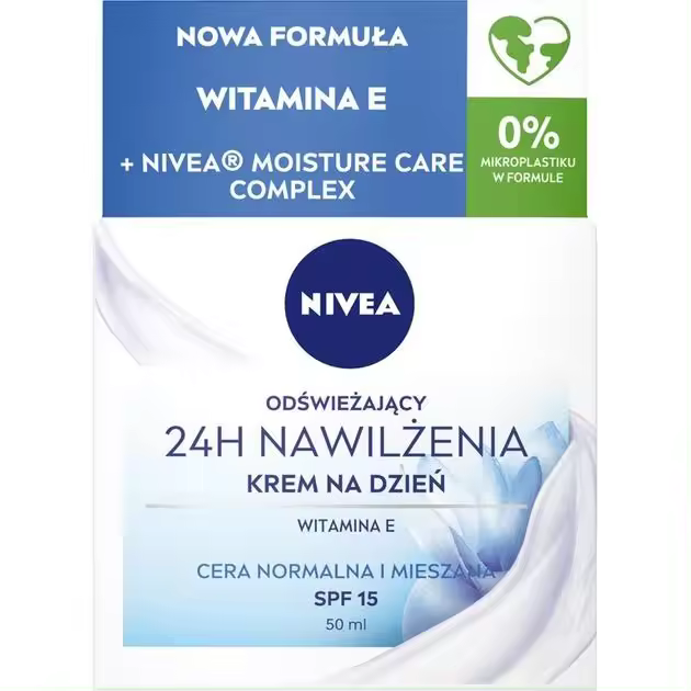 Crema de día hidratante y refrescante Nivea 24H FPS 15 para piel normal a mixta 50 ml - 1