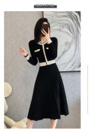 Vestido De Punto Largo Con Cuello Redondo Y Bolsillos Estilizado Alto A-line Para Mujer Vestido De Suéter De Otoño E Invierno Nuevo 2024 - details 2