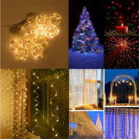 Curtain String Lights Solar Powered LED 8 Modos Perfectas Para Fiestas Bodas Y Decoraciones De Jardín Exterior Navidad Luz Solar - details 5
