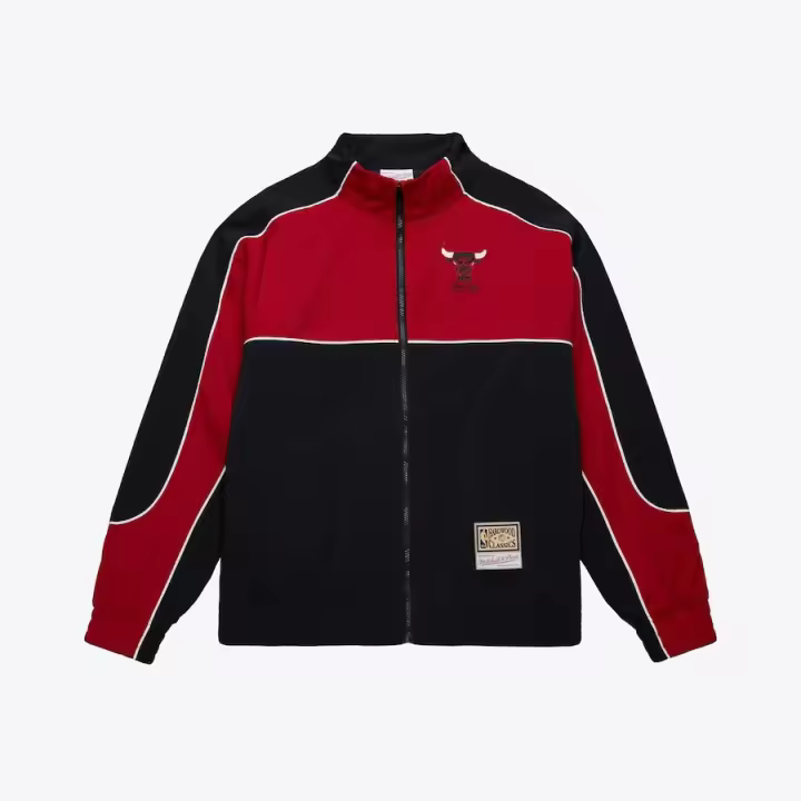 Chaqueta Mitchell & Ness Nba Chicago Bulls Mesh Nylon Black Red - 1