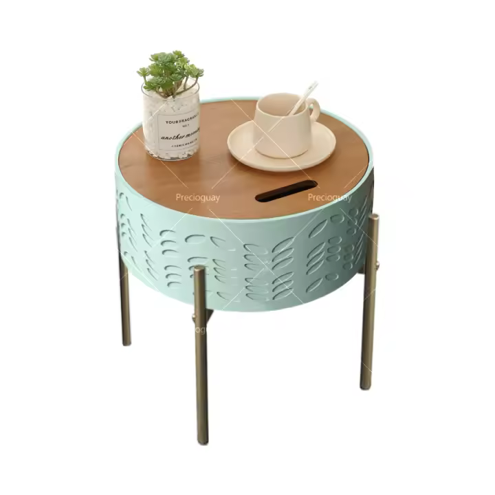Mesita de noche con taburete pequeño redondo, adecuada para sala de estar, dormitorio, amplia gama de aplicaciones. - 1