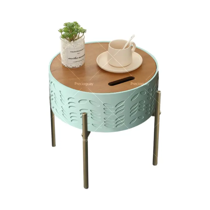 Mesita de noche con taburete pequeño redondo, adecuada para sala de estar, dormitorio, amplia gama de aplicaciones. - 1