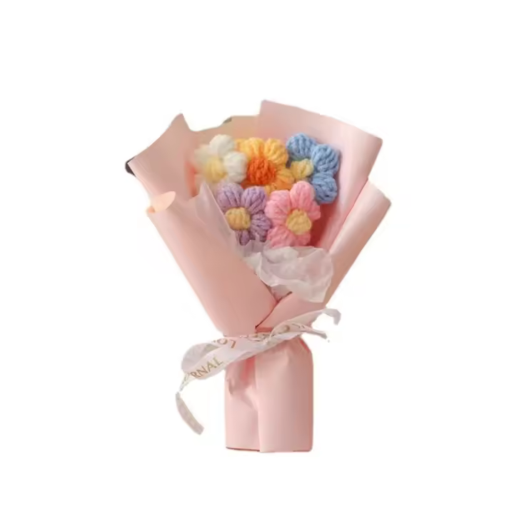Regalos Día de la Madre, flores de choux sintéticas, pequeños ramos de flores tejidas, decoraciones para la temporada de graduación - 1