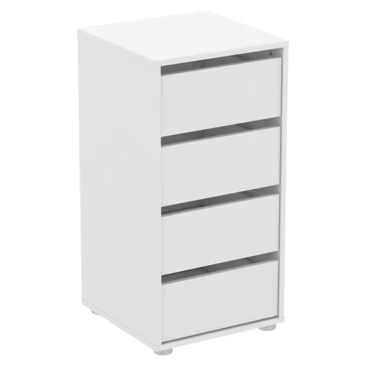 Cajonera Blokty para Armario de Dormitorio 4 Cajones en Color Blanco Mate 39x76x40 cm - 1