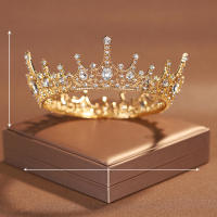Diadema De Estilo Barroco Para Boda Corona Redonda Elegante Para Cumpleaños Fiesta De Princesa Disfraz Y Fotografía - details 3