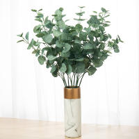 Flores Artificiales Verdes De Alta Calidad Eucalipto De Seda Hojas Postizas Para Decoración De Casas Y Boda Arreglo Floral DIY - details 0