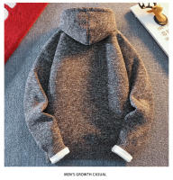Chaqueta De Punto Para Hombre Con Capucha Cálida Y Acolchada Estilo Casual Para Otoño E InviernoAbrigo De Poliéster Con Cierre De Cremallera - details 2