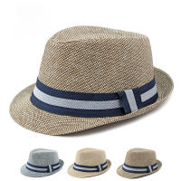 Sombrero Fedora De Lujo Para Hombres Mayores Protección Solar Para Playa Y Bodas Sombrero De Paja Para Fiesta De Jazz En Primavera Y Verano - details 0