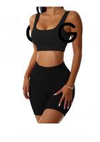 Pantalones De Yoga De Cintura Alta Sin Costuras Tres Cuartos Levantamiento De Caderas Para Mujer Fitness Running Shorts Deportivos - details 0