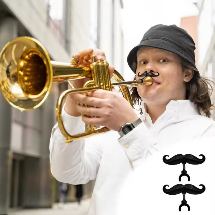 Bigote con clip para tubas - Incluye funda protectora - Compatible con todas las boquillas de tuba - Accesorio perfecto para jóvenes músicos FLYE246874 - 1