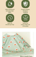 Alfombrilla De Comer Para Bebé HappyFlute One Piece Estampado Completo Impermeable De Poliéster Con Mangas Largas Para Escenarios Variados - details 1