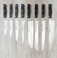 DESEOS Juego cuchillos de cocina Family | Serie cuchillos de cocina | Hoja de acero inox | Mango ergonómico de POM | Varios tipos | Cuchillo de cocina, rebanador, panero, santoku, deshuesador, multiusos, chuletero y pelador - details 3