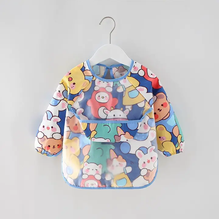 Babero impermeable para Bebé, delantal de manga Largo, impermeable, para Comer y dibujar - 1
