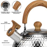 Cacerola De Té Con Mango Antideslizante Y Anti-oxígeno 3/2L Whistling Teapot De Acero Inoxidable Para Estufa De Acero Inoxidable - details 2
