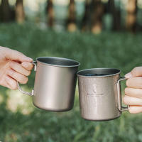 Taza De Camping Boundless Voyage De Titanio 300ml/420ml Con Tapa Vaso De Agua Para Exteriores Mug De Camping Sin Plegable Y Sin Descartable - details 7