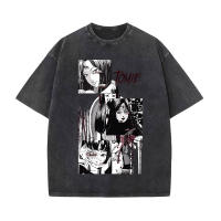 Camiseta De Algodón Lavada Anime Para Hombres Y2K Con Gráficos De cómicThriller Kawakami Tomie Estilo Hip Hop Streetwear Unisex - details 3
