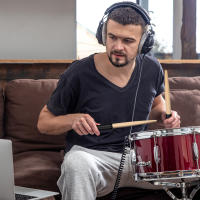 Par De Palancas De Batería Maibachi Con Punta De Madera Para Principiantes Y Niños Taiko Drum Master Palancas De Batería De Color Negro - details 5