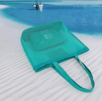 Bolso de Playa de Malla con Neceser EILV – Bolsa Grande Transpirable para Ropa Mojada, Piscina o Viaje - details 7