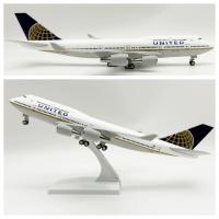 Modelo De Avión Miniatura United Airlines B747 30CM Escala 1:240 Con Base Y Ruedas Regalos De Avión Para Coleccionistas Y Decoración Del Hogar - details 5