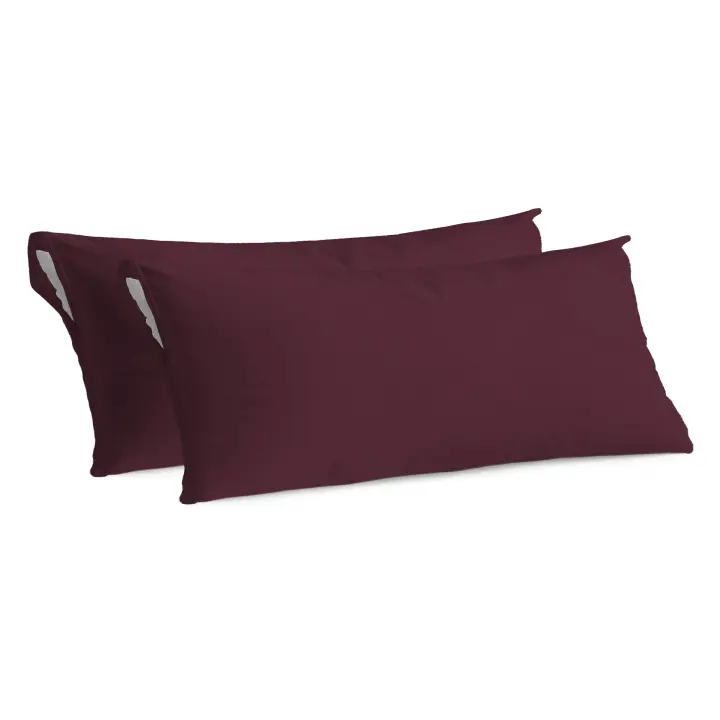 Juego de 2 Fundas Almohada Protector con cremallera - Funda Almohada todos las medidas , Poliéster Transpirable y Suave, Protector de almohada con cremallera - 1
