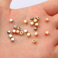 200-300pcs Cuentas De Espaciador Cuadradas CCB Rosa Oro Para Creación De Joyas DIY Pulseras Collares Accesorios Tamaño 3-4mm - details 2