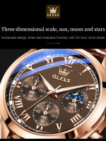 Reloj De Cuarzo Para Hombre OLEVS 2871 Cronógrafo Resistente Al Agua Fase De La Luna Multifuncional Lujo Marca Reloj De Pulsera De Acero Inoxidable Con Manos Luminosas - details 7