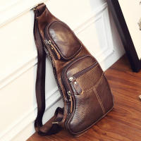 Bandolera de piel de vaca auténtica para hombre, bolso de hombro cruzado informal de un solo pecho y espalda, para viaje, nuevo - details 1