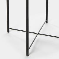 MIRAMAX-Mesa auxiliar redonda,mesa de bandeja de metal, mesa auxiliar de 47diam blanco  y negro 47x51cm - details 2
