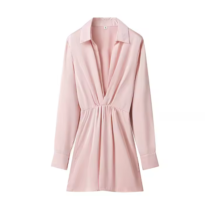 Elegante Vestido de Oficina Mini A-line Cuello de Gola Sólida para Mujeres Primavera 2025 - 1