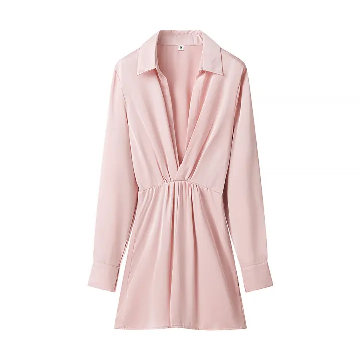 Elegante Vestido de Oficina Mini A-line Cuello de Gola Sólida para Mujeres Primavera 2025 - 1